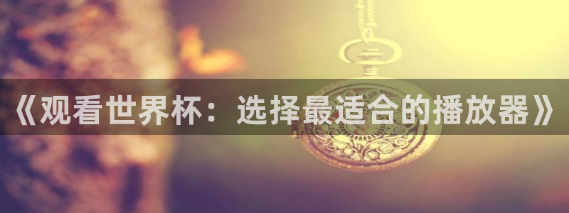 世界杯直播在线观看入口：《观看世界杯：选择最适合的播放器》